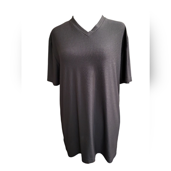 Guess Black Ribbed  V Neck Top Short Sleeve XL - Picture 14 of 14